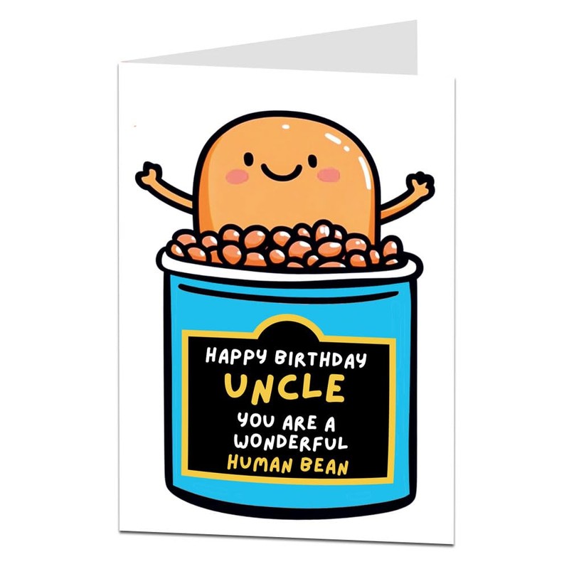 LimaLima Uncle Birthday Card Funny Wonderful Human Bean Design 30th