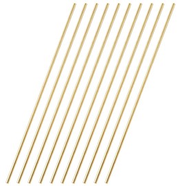winva Brass Round Rods, C2700 Brass Solid Rods, Metal Shaft, DIY Craft, Model Making, Airplane, Helicopter, Car, Easy to Work Brass Rods, Set of 10 (2mm Diameter x 300mm Length)