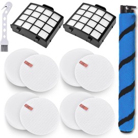Leadaybetter Filter Replacement for Shark AZ2000 AZ2000W AZ2002 Vertex DuoClean PowerFin, 2 HEPA Filters, 4 Foam & Felt Filters, 1 Soft Brushroll, Part XHFAZ2000 XFFKAZ2000#1483FC2000