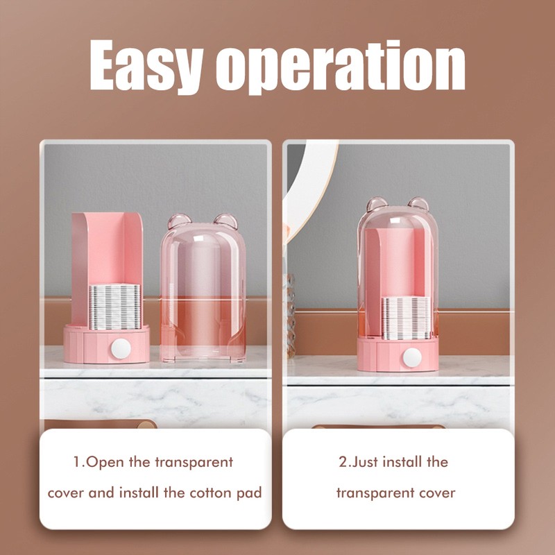 Automatic Cotton Pad Dispenser Press Out Makeup Cotton Holder Dispenser