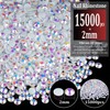 15000pcs 2mm Resin Rhinestones Bulk, White AB Flatback Round Jelly