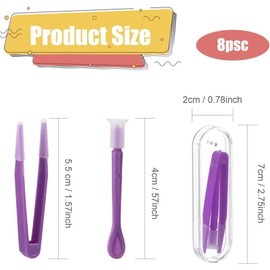 XINCHENG 4 Packs Contact Lens Applicator Kit, Contact Lens Remover Tool, Portable Contact Lens Remover Tools with Tweezers and Suction Stick, Ideal for Travel and Daily Use