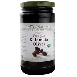 Jeff's Naturals Organic Pitted Greek Kalamata Olives, 7 Ounce (Pack of 2)