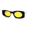 SA106 Womens Unique Concave Thick Mod Plastic Sunglasses Black Yellow