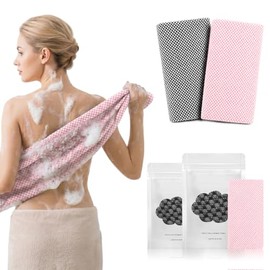 LEKOU 2PCS 9 x 40IN Toallas De Baño Exfoliantes