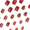 Fall Press on Nails Short Square Fake Nails Thanksgiving Nail