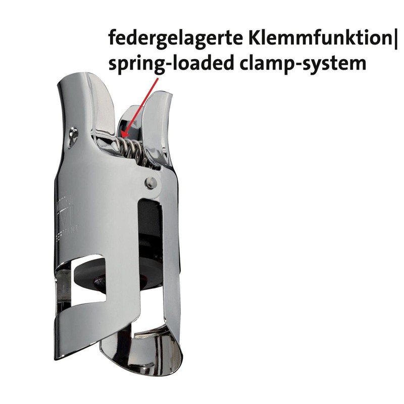 Monopol Champagne Stopper in Chrome Plated Dishwasher Safe and Rustproof,