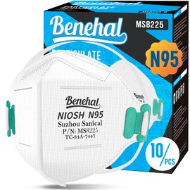 N95 Face Mask,10 Pack NIOSH Certified N95 Disposable Respirator 5-Ply Safety Breathable Face Masks, Filter Efficiency 95%, Adjustable Comfortable Protection,Against PM2.5 Dust for Adult, Men, Women