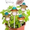 Plant Watering Globes Mushroom, Rainbow Gradient Color Glass Watering Bulbs,