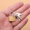 JNAWA Mini Padlock with Keys Long Shackle Solid Brass Padlocks