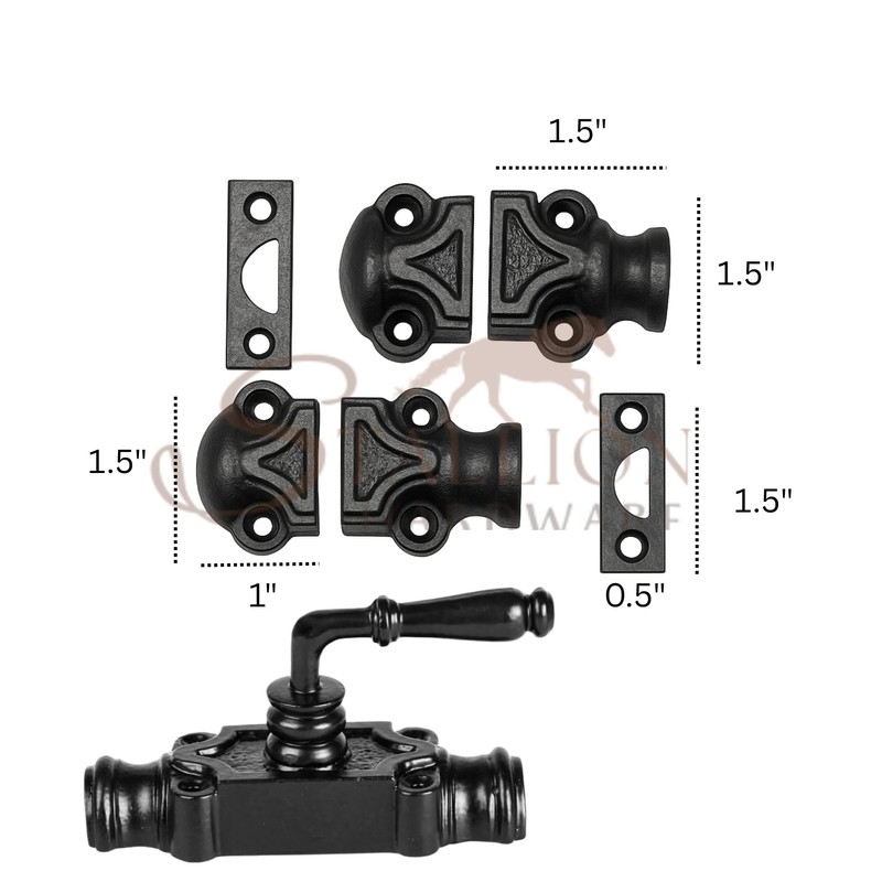 STALLION HARDWARE Durable Iron Lever Style Mini Cremone Bolt 2'
