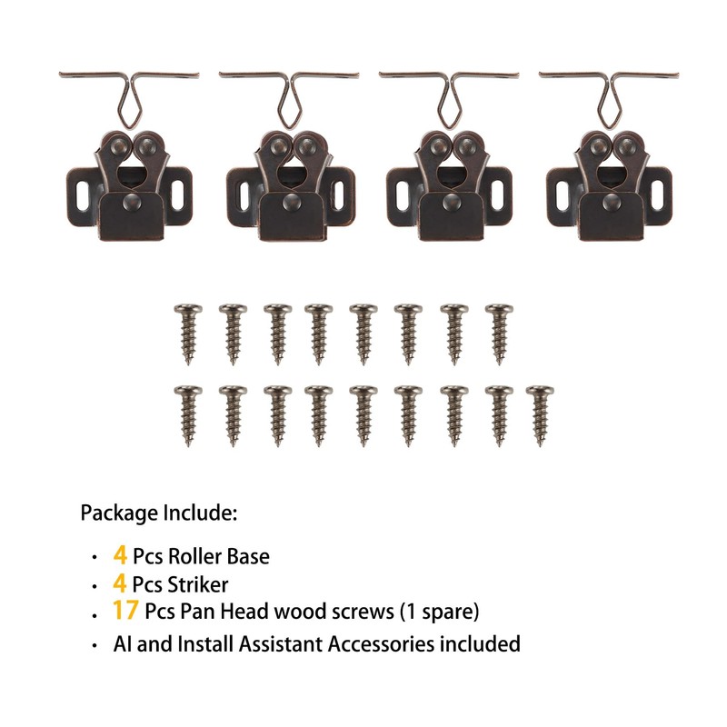 8 Pack Cabinet Latch Double Roller Catch - HBL' Hardware