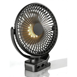 06 Stockholm Abyss, 8-Inch Clip on Fan with LED Remote Timers, 60H Working Time Portable Rechargeable Fans, Battery Powered Fan for Golf Cart, Travel, Indoor, Tent - Golf Accessories Gifts for Men Dad