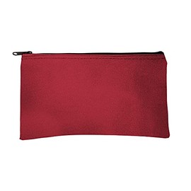 14 oz Red Canvas Zipper Bag - 10.5 x 5.5 - Compact Zipper Pouch - Single Pack