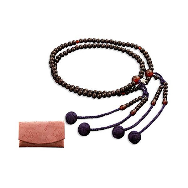 Kyoto Buddhist Altar Hayashi, SW-022, Shingon Soute, with Shark0, Rosewood and Agate (Agate), Purple Navy Blue Clubs (Women), Formal, Book Style [Mala Bag Set]