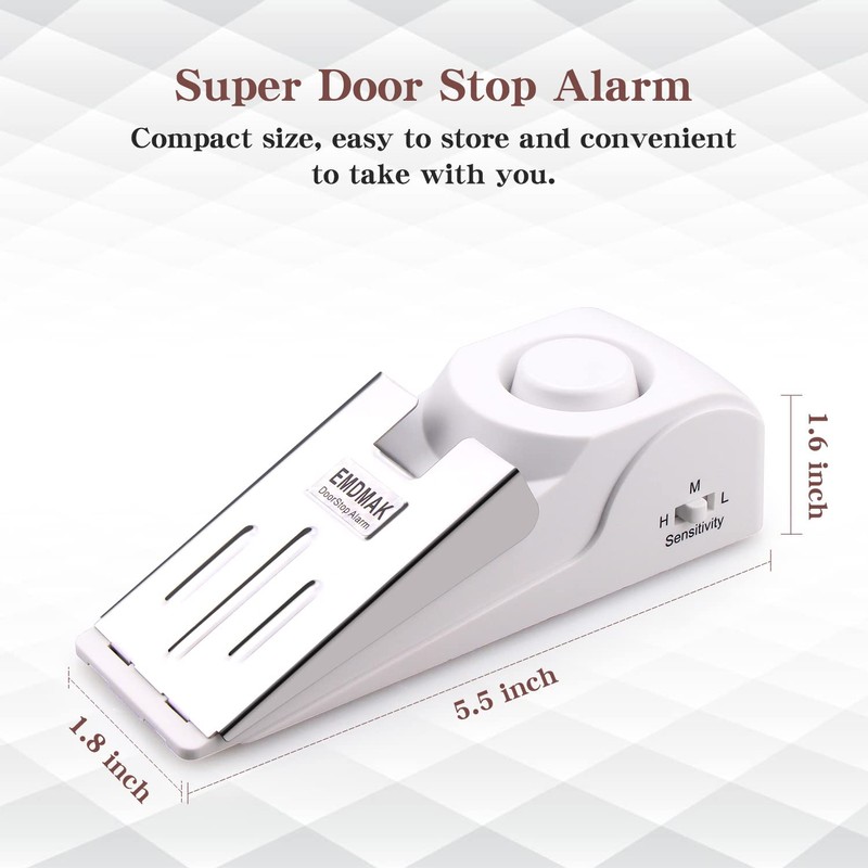 EMDMAK Door Stop Alarm with 120DB Siren Door Stop for