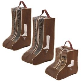 Xnovies 3 Pcs Boots Storage Bag, Portable Widen Tall Boots Storage, Short Shoe Bags for Storage, Brown Shoe Dust Proof Bags, Shoe Travel Bags for Packing, Cowboy Boots, Home Storage