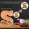 JOOMLAFLY Wooden Letter Piggy Bank for Kids 9"Clear Coin Bank
