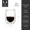 Viski Insulated Double Walled Wine Set with Cut Crystal Design-Dishwasher