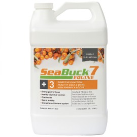 SeaBuck 7 Equine Supplement for Horses with Sea Buckthorn to Improve Horse Health (3-6 Week Supply, 1 Gallon) – Supports Healthy Eating & Digestion, Increased Energy/Focus, & Shiny Coats for Horses