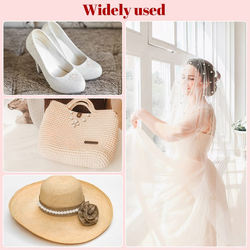 SEWACC 150 Pairs Pearl Rivets Mixed Size Faux Pearl Rivets