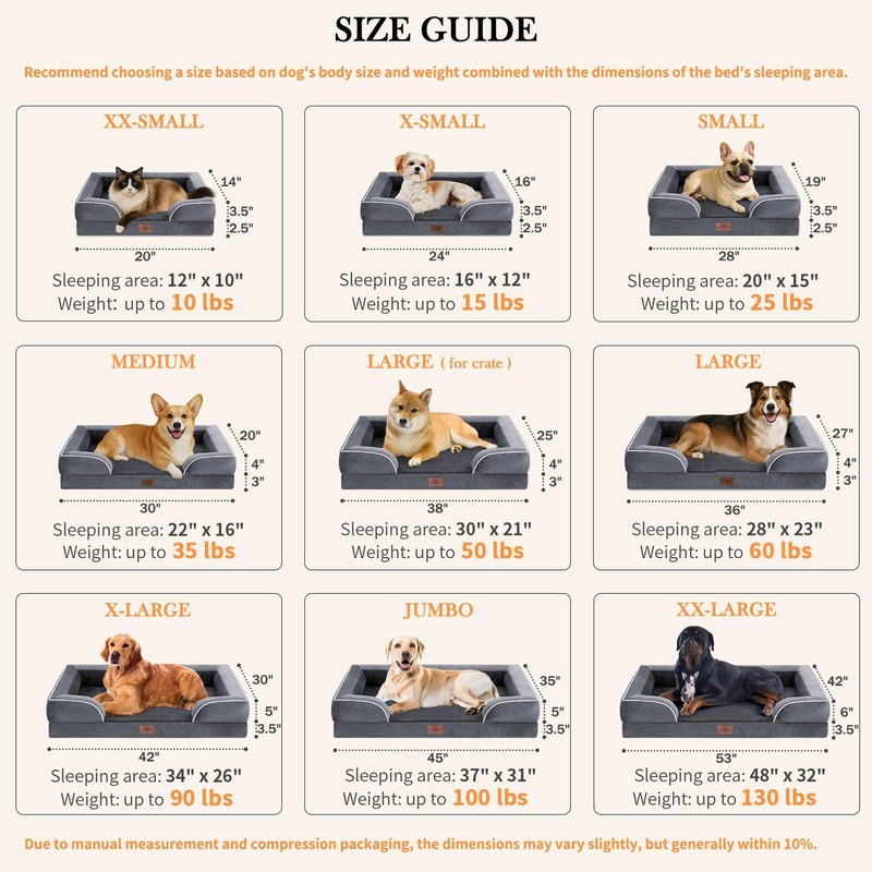 Comfort Expression XL Dog Bed with Bolster, Waterproof Orthopedic Foam