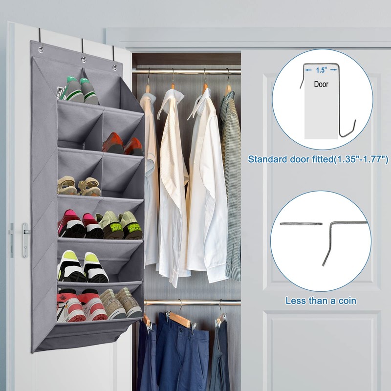 FENTEC 2 Pack Over the Door Shoe Organizer, Hanging Shoe