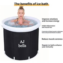 AJbells Ice Bath Tub, Portable Adult Bathtub, Cold Plunge Tub, Inflatable, Ice Pod for Cold Water Recovery, Therapy, Home or Outdoor Use