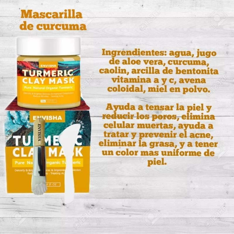Envisha Mascarilla Blanqueadora Facial De Turmeric, Envisha