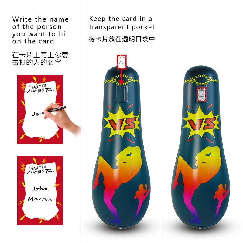 65 Inch Punching Bag for Kids, Inflatable Boxing Bag for