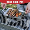 WillBBQ Heavy-Duty BBQ Grill Plate Topper – Stainless Steel Tray