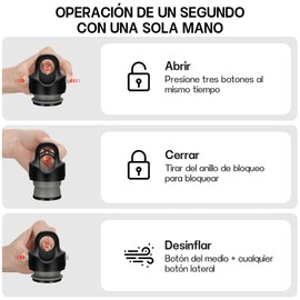 REVOMAX Termo de Acero Inoxidable 316, Botella de Agua Niño de 12 Oz, con Doble Sellado para 100% a Prueba de Fugas, se Abre con una Mano en 1 Segundo, Divertido y seguro, para Viajes, Deportes, Negro