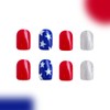24Pcs Independence Day Press on Nails Short Square - 4th