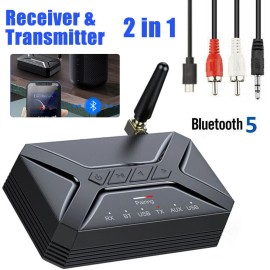 Unbranded Long Range Bluetooth 5.0 Transmitter Receiver Audio Adapter for Home Stereo TV