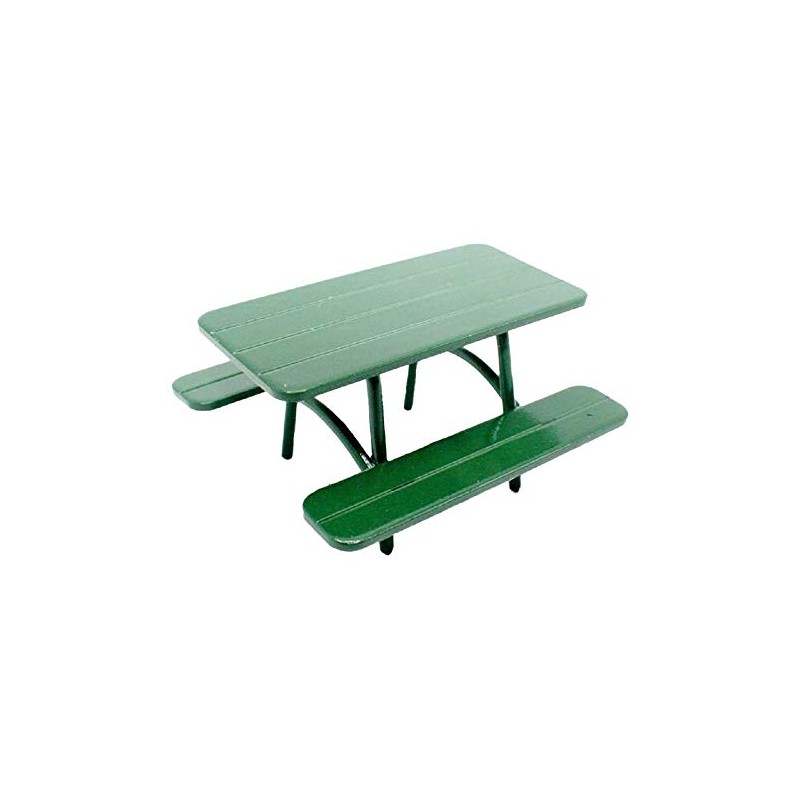 Melody Jane Dollhouse Green Picnic Table Garden Bench 1:24 Half