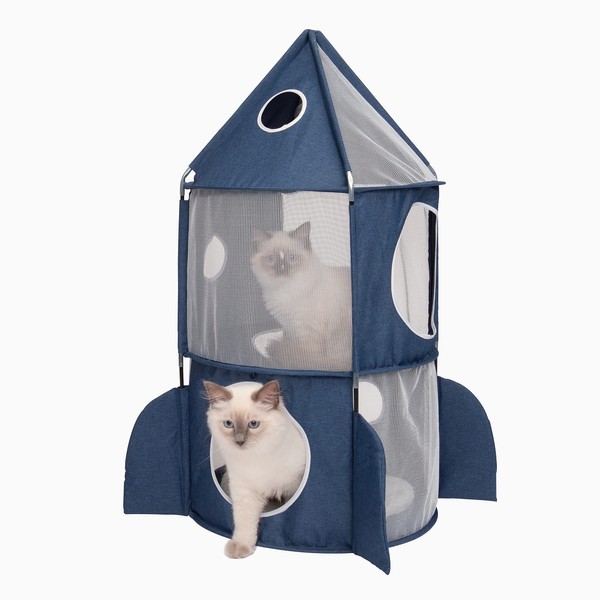 Catit Vesper Rocket Cat Tower, Blue, 42001