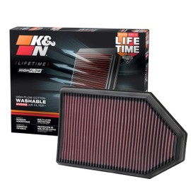 K&N Filtro de aire del motor: aumenta la potencia y la aceleración, lavable, de alta calidad, filtro de aire de repuesto para coche: compatible con Ch