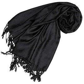 Lorenzo Cana Women's Scarf Shawl Paisley Damask Jacquard Scarf Fashion Colour 65 x 175 cm black/anthracite/Cloth Stole Scarf Woman – 93083