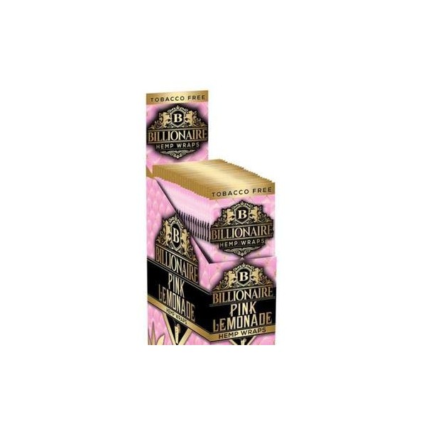 MJ Wholesale Billionaire Hemp Wraps Flavor 25 Packs per Box 2 Wraps per Pack, (1 Count) (Pink Lemonade), 2 Count (Pack of 25)