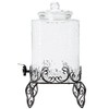 TableTop King 5 Gallon Hammered Glass Beverage Dispenser with Metal