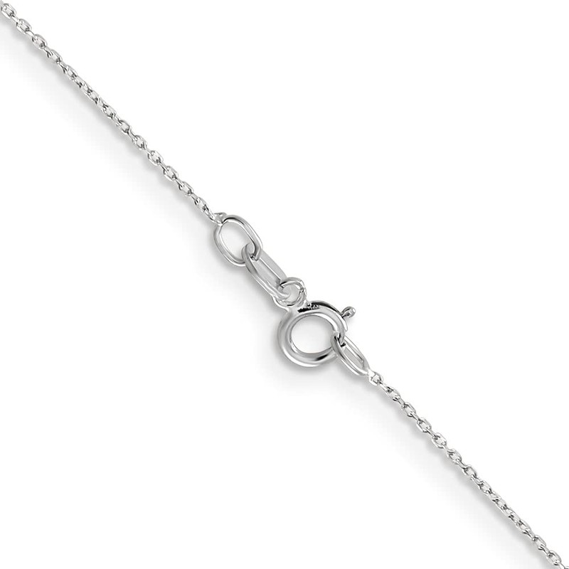 Sonia Jewels 10k White Gold .5mm Solid Diamond-Cut Cable Chain