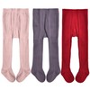 EPEIUS Little Kids Girls Seamless Cable Knitted Solid Cotton Tights