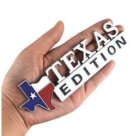 1x Metal Chrome TEXAS Edition Star Sate Flag Emblem Fender Side Door Sticker (Chrome)