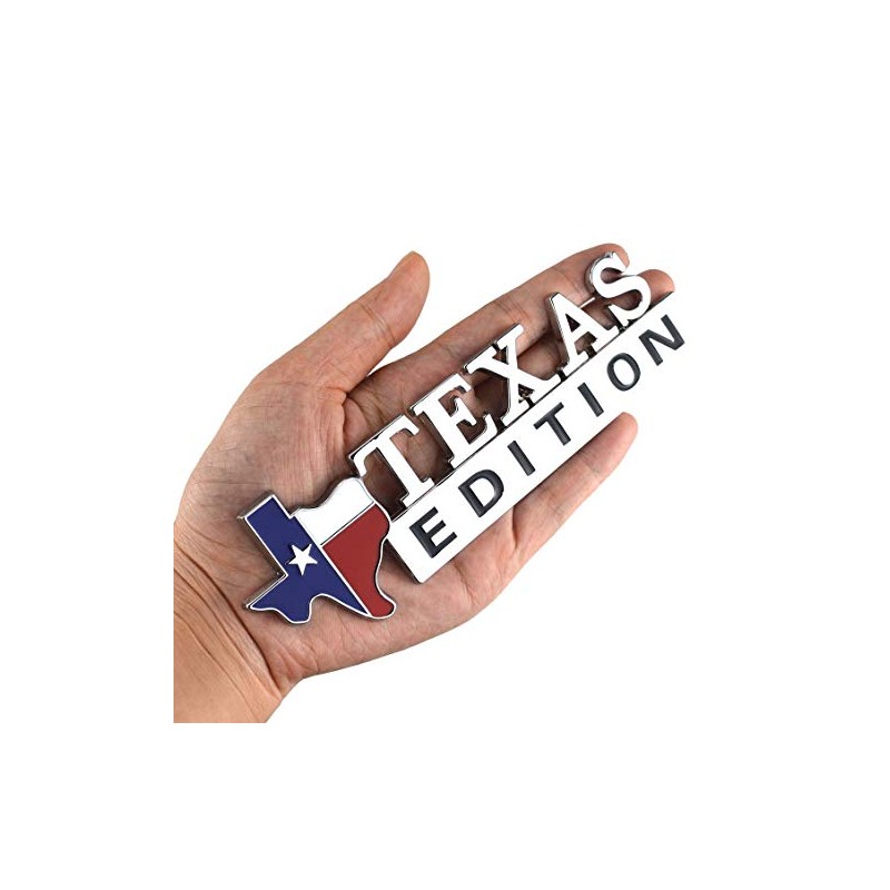 1x Metal Chrome TEXAS Edition Star Sate Flag Emblem Fender