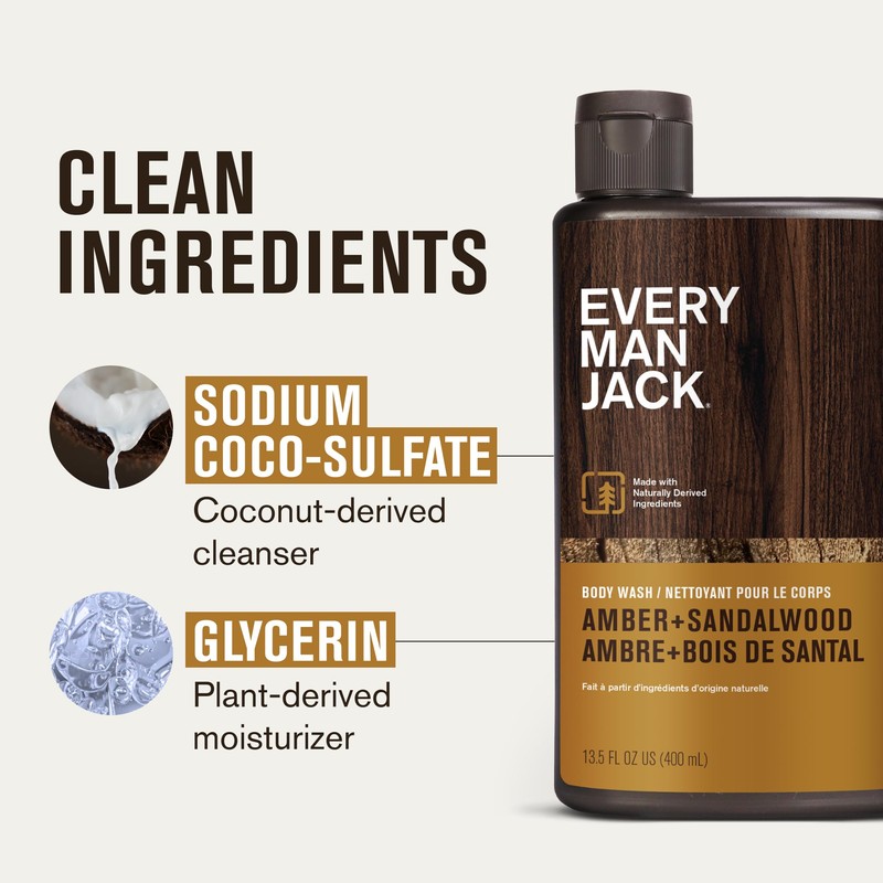 Every Man Jack Men's Body Wash Variety Pack - Includes