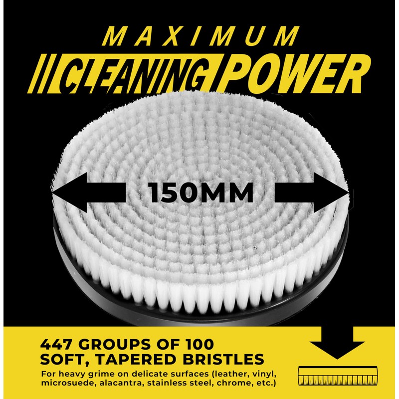 VViViD Drill Backing Plate + Power Scrub Brush Attachment, 150mm