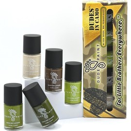 Juego de esmaltes de uñas Dudes in Camo (militarescamuflaje) para niños, paquete de 5 colores                                                         
