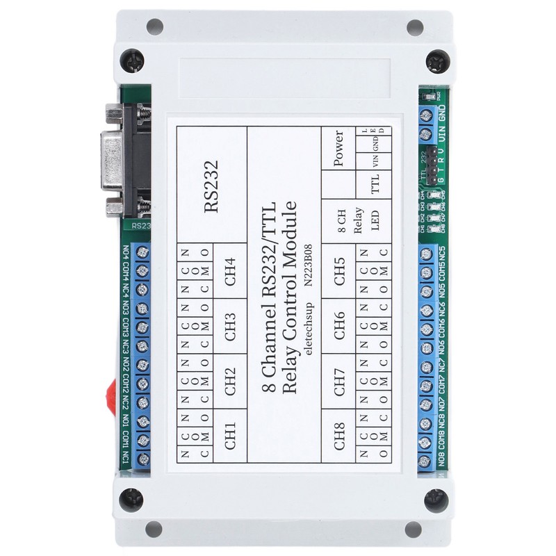 N223B08 8CH DC 12V RS232 Relay Module Serial Port Remote