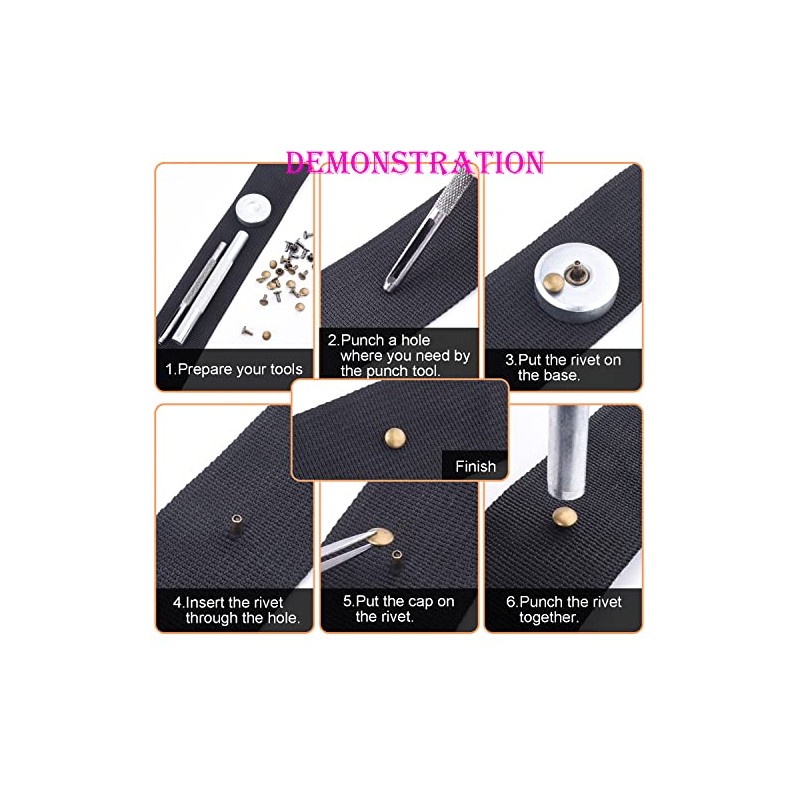 400Sets Rivets for Leather, 6mm Double Round Cap Rivets, Leather