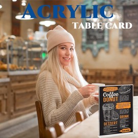 KLLJ Table Stand, 2 x Price Tags, Table Stand, Acrylic Table Stand, Acrylic T-Stand, Acrylic Table Stand, T Stand, Advertising Stand, Price Tags Stand for Restaurant